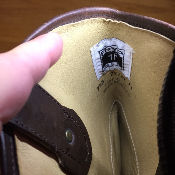 NEW FRYE Melissa Button 2 Riding Boots Dark Brown Distressed Leather Size 7.5 - Picture 7 of 11